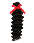 qvr natural black deep wave human hair bundles 1pc