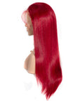 human hair red lace front wig with baby hair for a polished, edgy look
