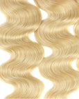 curl details of russian blonde body wave virgin human hair 3 bundles