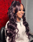 qvr wigs grape purple 13x4 lace frontal body wave wig