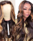 human hair lace wigs hd 13x4 honey blonde body wave lace front for black women
