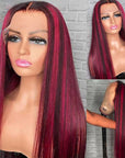 mix colored human hair lace front wigs for black women