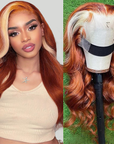 qvr wigs ginger blonde 13x4 hd lace front body wave wig