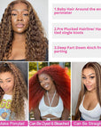 honey blonde 30inch deep wave human hair lace wigs for black women