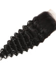 deep wave natural black virgin human hair with 4x4 lace closure