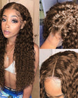 qvr glueless wigs in chestnut dark brown for a natural deep wave look.