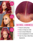 qvr wigs body wave burgundy shade for natural beauty