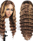 soft and voluminous human hair lace wigs with highlights
