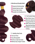 machine weft body wave burgundy 99j human hair bundles