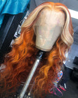 qvr wigs 13x4 hd lace front wig in ginger blonde color