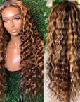 qvr wigs loose deep 30 inch virgin human hair brown blonde 13x4 lace front