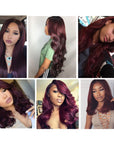 body wave burgundy 99j human hair bundles with 4x4 lace closure virgin human hair