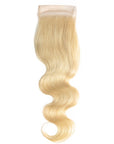 blonde colored lace closure human hair weave