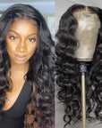 voluminous loose deep wave wear and go wig with HD lace for natural look