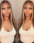 qvr wigs hd lace with straight texture and balayage style