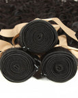 machine weft natural black water wave human hair bundles 3pcs
