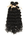qvr natural black water wave human hair bundles 3pcs