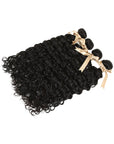 machine weft natural black water wave raw hair bundles