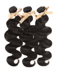 black wavy human hair bundles 3 bundles