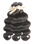 glossy look black wavy human hair bundles