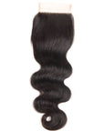 natural black body wave 4x4 closure virgin hair weave