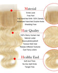 advantages of qvr body wave 613 blonde virgin human hair weave with 4x4 lace closure