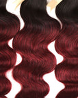 tangle free body wave t1b/99j ombred human hair bundles 3pcs