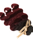 body wave t1b/99j ombred human hair bundles 3pcs