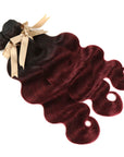 high quality body wave t1b/99j ombred human hair bundles 3pcs