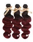 body wave t1b/99j ombred human hair bundles 3pcs
