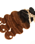 high quality body wave t1b/30 brown ombred human hair bundles 3pcs