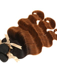 ombre brown t1b/30 body wave raw hair 3 bundles