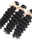 qvr loose deep wave natural black human hair bundles 3pcs