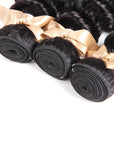 machine weft loose deep wave natural black human hair bundles 3pcs