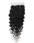 4x4 lace closure deep wave natural black virgin hair weave
