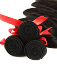 machine weft natural black body wave human hair bundles 3pcs