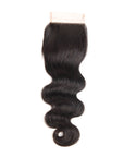 qvr natural black body wave human hair with closure