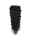 qvr natural black deep wave human hair with closure