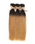 silky straight t1b/27 human hair bundles 3pcs