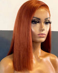 sleek orange bob wigs for black women