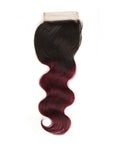 qvr t1b/99j wavy human hair with lace closure