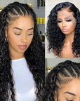 qvr hd lace wigs water wave curly wig for black women with full lace frontal