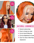qvr wigs body wave lace front wig with blonde orange hue