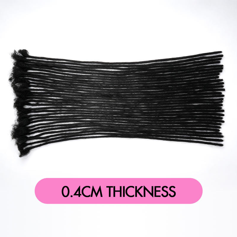QVR 0.4cm Handmade Thin Micro Locs Human Hair Dreadlock Extensions for Women