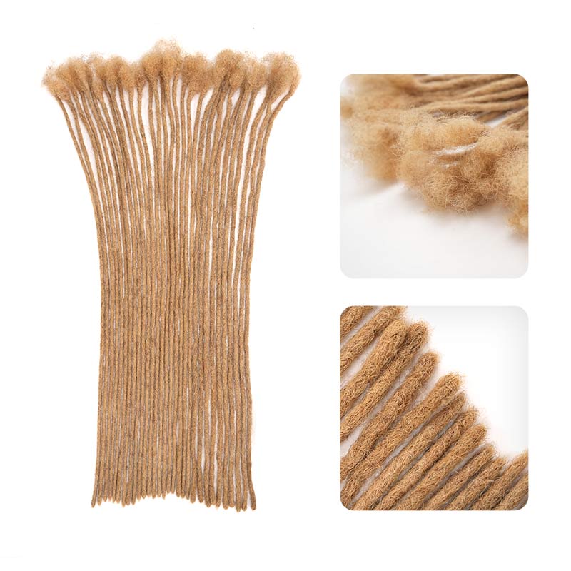 QVR 0.4cm Handmade Thin Micro Locs Human Hair Dreadlock Extensions for Women
