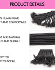 QVR 0.4cm Handmade Thin Micro Locs Human Hair Dreadlock Extensions for Women