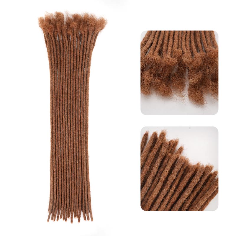 QVR 0.4cm Handmade Thin Micro Locs Human Hair Dreadlock Extensions for Women
