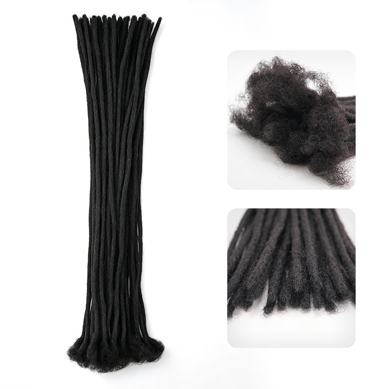 QVR 0.4cm Handmade Thin Micro Locs Human Hair Dreadlock Extensions for Women
