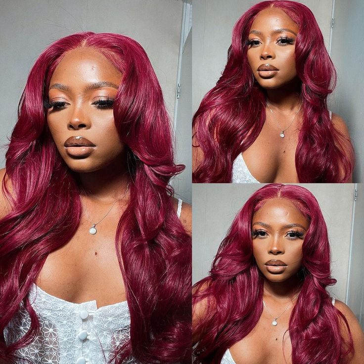 affordable human hair wigs for black women in burgundy