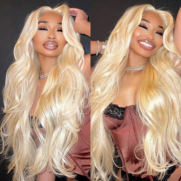 qvr wigs 613 honey blonde 30 inch body wave hd lace front wig
